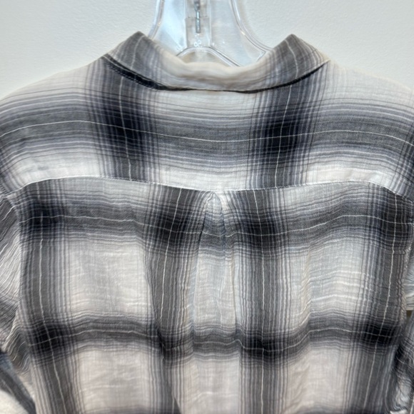 Calvin Klein Airflow Utility Button Down Women's Plaid Shirt Roll Up Sleeve - Picture 8 of 8